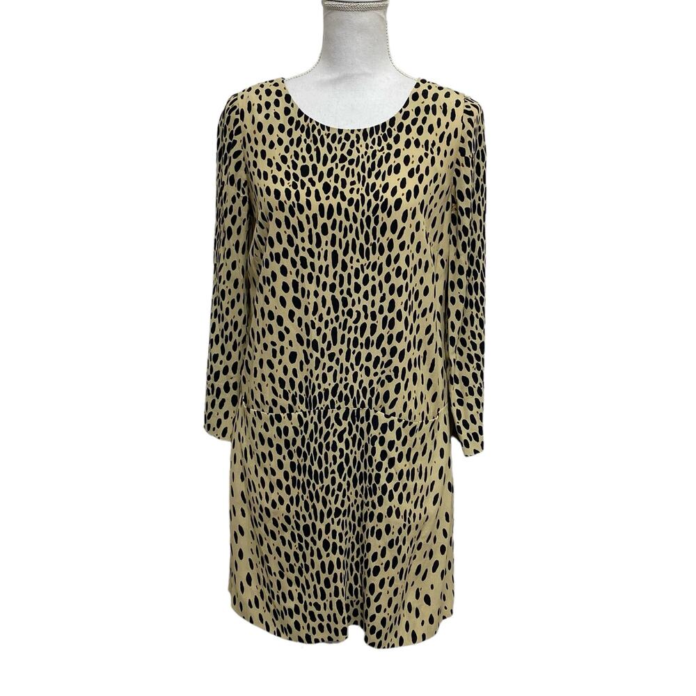 J.Crew Beige Cream Animal Print Dress Size 2